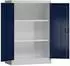 LÜLLMANN ClassiX Flügeltürenschrank Stahl 2-türig 120x80x38cm lichtgrau/enzianblau (Steelboxx)