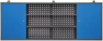 Jan Nowak H&auml;ngeschrank Werkstatt Metall mit Lochwand 1600x600x200mm (Anthrazitblau)