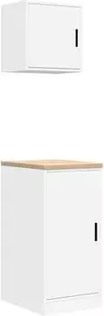 vidaXL Garagenschr&auml;nke 2 Stk. Wei&szlig; Holzwerkstoff (3328296)