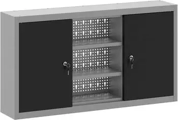 vidaXL Werkzeugschrank mit Stecktafel Wandmontage Stahl Schwarz 100x20x55cm (4103473)