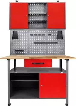 Ondis Werkstatt-Set Klaus 120cm Metall Lochwand LED, rot (Klaus)
