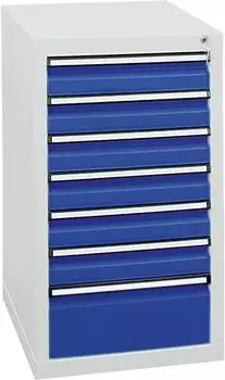 stumpf STS 410 Schubladenschrank 7 Schubladen 900x500x500mm lichtgrau/enzianblau (7101274)