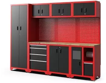 Feistos Juno 3 Werkzeugschrank Metall 264x198x46cm Rot/Schwarz