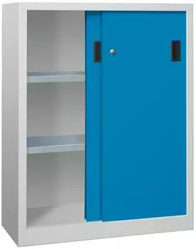 Pavoy Schiebet&uuml;renschrank 1200x1000x600mm, 2 B&ouml;den verzinkt, RAL 7035/5012 (30301-100-600-735512)