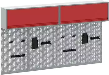 vidaXL Werkzeugschrank-Set mit Stecktafel, 6-tlg., rot, pulverbeschichteter Stahl (3321415)