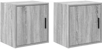 vidaXL Garagen-Wandschr&auml;nke 2 Stk., grau Sonoma, Holzwerkstoff (860636)