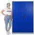 Proregal ELEPHANT Flügeltürenschrank 2 Türen, 4 Ebenen, 180x120x40cm, Stahl, Blau/Lichtgrau (RDZ4-07)