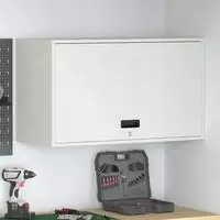 vidaXL Wandschrank f&uuml;r die Garage mit Gasdrucklift-T&uuml;r Wei&szlig;
