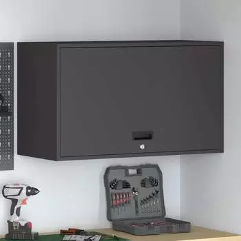vidaXL Wandschrank für die Garage mit Gasdrucklift-Tür, schwarz (883260)