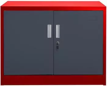 Jet-Line Saratow Stahlschrank abschlie&szlig;bar Anthrazit/Rot 68x40x90cm (4260620350237)