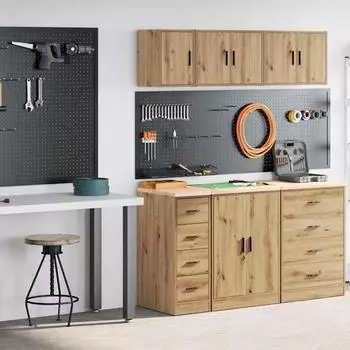 vidaXL Garagenschr&auml;nke 2 Stk. Artisan-Eiche Holzwerkstoff (3328322)