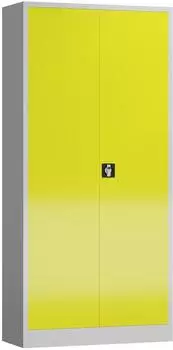 LÜLLMANN ClassiX Stahlschrank Lichtgrau/Zinkgelb 195x92x50cm (X-530356)