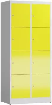 Steelboxx ClassiX Schließfachschrank 8 Fächer Lichtgrau/Zinkgelb 1800x800x500mm (X-523426)