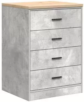 vidaXL Garagen-Aufbewahrungsschrank Massivholz Kiefer Betongrau (860601)