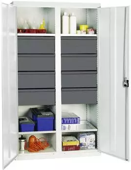 stumpf Serie 3000 Werkzeug- und Materialschrank 8 Schubladen, 4 Auszugsb&ouml;den, lichtgrau (3004607)