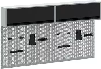 vidaXL Werkzeugschrank-Set mit Stecktafel 6-tlg. Pulverbeschichteter Stahl Schwarz (3321414)