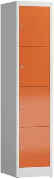 Steelboxx ClassiX Schließfachschrank 4 Fächer Stahl lichtgrau/feuerrot (X-523414)