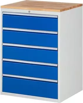 Rau Schubladenschrank 5 Schubladen XL Buche-Top (4x180mm, 1x210mm)