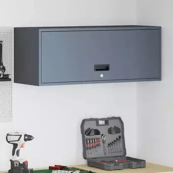 vidaXL Wandschrank f&uuml;r die Garage mit Gasdrucklift-T&uuml;r, anthrazit (883274)