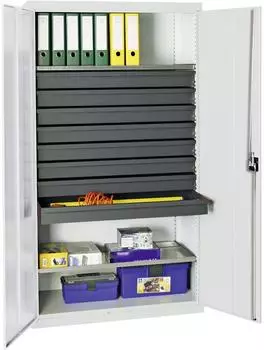 stumpf Werkzeug- und Materialschrank Serie 3000 lichtgrau, 8 Schubladen 100mm, 2 Auszugsb&ouml;den (3008107)