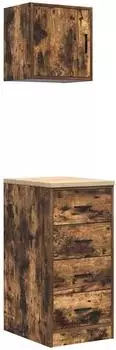 vidaXL Garagenschr&auml;nke 2 Stk. R&auml;uchereiche Holzwerkstoff (3328327)