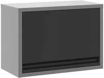 vidaXL Werkzeugschrank Wandmontage Gaslift-T&uuml;r Stahl Schwarz 50x25x35cm (4103477)