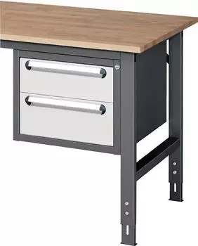Rau Unterbauschrank 395x490x600mm Anthrazitgrau/Lichtgrau 2 Schubladen Einfachauszug (E-US-2-2A-51356.991)