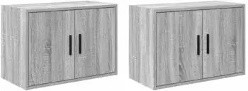 vidaXL Garagen-Wandschr&auml;nke 2 Stk. Holzwerkstoff Grau Sonoma (860654)
