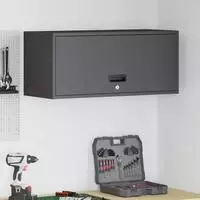 vidaXL Wandschrank f&uuml;r die Garage mit Gasdrucklift-T&uuml;r Schwarz