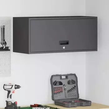 vidaXL Wandschrank für die Garage mit Gasdrucklift-Tür, schwarz (883276)