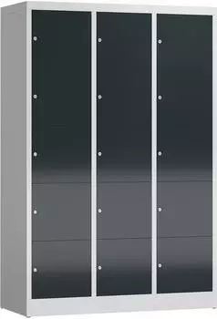 Steelboxx ClassiX Schließfachschrank 15 Fächer 1800x1185x500mm Lichtgrau/Anthrazitgrau (X-523538)