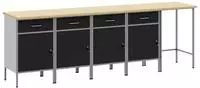 vidaXL Arbeitsschrankset mit Schubladen 5 pcs Schwarz und Grau
