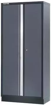 Feistos Apollo Solo 2 Werkstatt-Hochschrank Fl&uuml;gelt&uuml;r Grau/Schwarz 46x92x200cm (TGB1336)