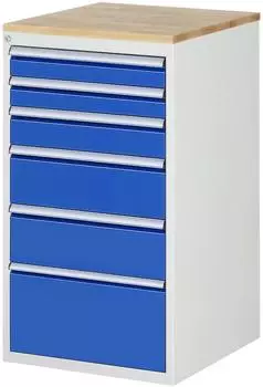 Rau Schubladenschrank Serie 7000 6 Schubladen Arbeitsplatte Buche 1035x580x650mm (03-L7.7A-B.11)
