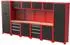 Feistos Juno 11 Werkstattschrank mit Lochwand, Metall, Schwarz/Rot, 396x46x198cm (301011)