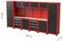 Feistos Juno 11 Werkstattschrank mit Lochwand, Metall, Schwarz/Rot, 396x46x198cm (301011)