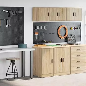 vidaXL Garagenschr&auml;nke 2 Stk. Sonoma-Eiche Holzwerkstoff (3328298)