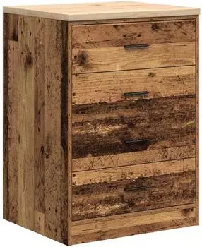 vidaXL Garagen-Aufbewahrungsschrank Massivholz Kiefer, Altholz-Optik (860605)