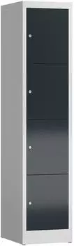 Steelboxx ClassiX Schließfachschrank 4 Fächer, 1800x400x500mm, lichtgrau/anthrazit