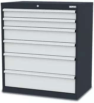 Simplaflex Werkzeugschrank 6 Schubladen 900x575x1020mm RAL 7016/7035