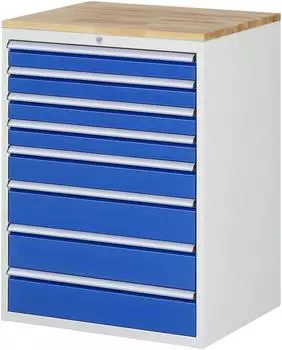 Rau Serie 7000 Schubladenschrank 8 Schubladen Arbeitsplatte Buche (03-XL7.8A-B.11)