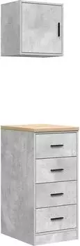 vidaXL Garagenschr&auml;nke 2 Stk. Betongrau Holzwerkstoff (3328326)