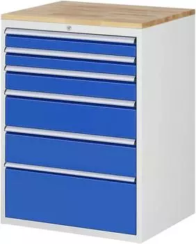 Rau Schubladenschrank XL7.7 6 Schubladen Arbeitsplatte Buche 1035x770x650mm (03-XL7.7A-B.11)