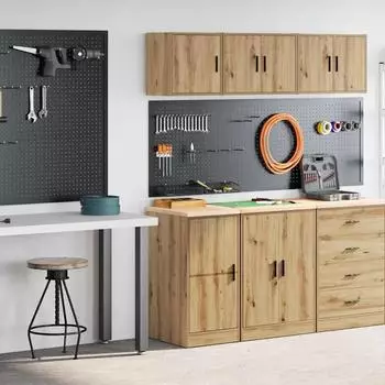 vidaXL Garagenschr&auml;nke 2 Stk., Holzwerkstoff, Artisan-Eiche (3328304)