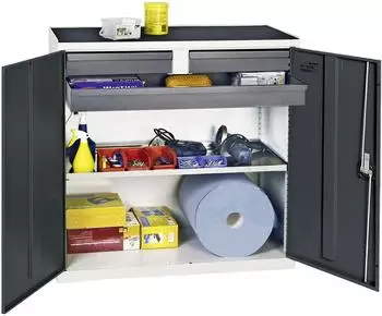 stumpf Werkzeug- und Materialschrank Serie 3000, 3 Schubladen, 1 Auszugsboden, lichtgrau/anthrazit (3007371)
