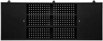 Jan Nowak Werkzeugschrank mit Lochwand, 2 F&auml;cher, 1600x600x200mm, schwarz