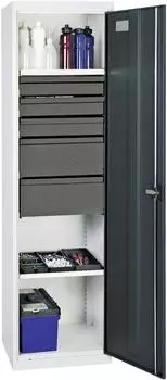 stumpf Serie 3000 Werkzeug- und Materialschrank lichtgrau/anthrazit, 5 Schubladen, 2 Auszugsb&ouml;den (3005671)