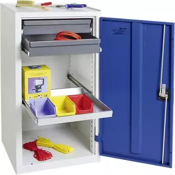 stumpf Werkzeugschrank S3000 lichtgrau/enzianblau, 2 Schubladen, 1 Auszugsboden (3001274)