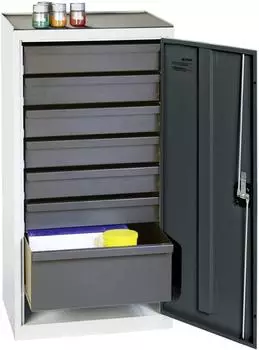 stumpf Serie 3000 Werkzeug- und Materialschrank lichtgrau/anthrazit, 6x100mm + 1x200mm Schubladen (3001871)