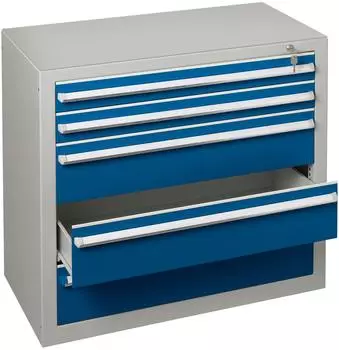 Schulte Schubladenblock 90cm 2+3 Schübe, lichtgrau/blau (36288)